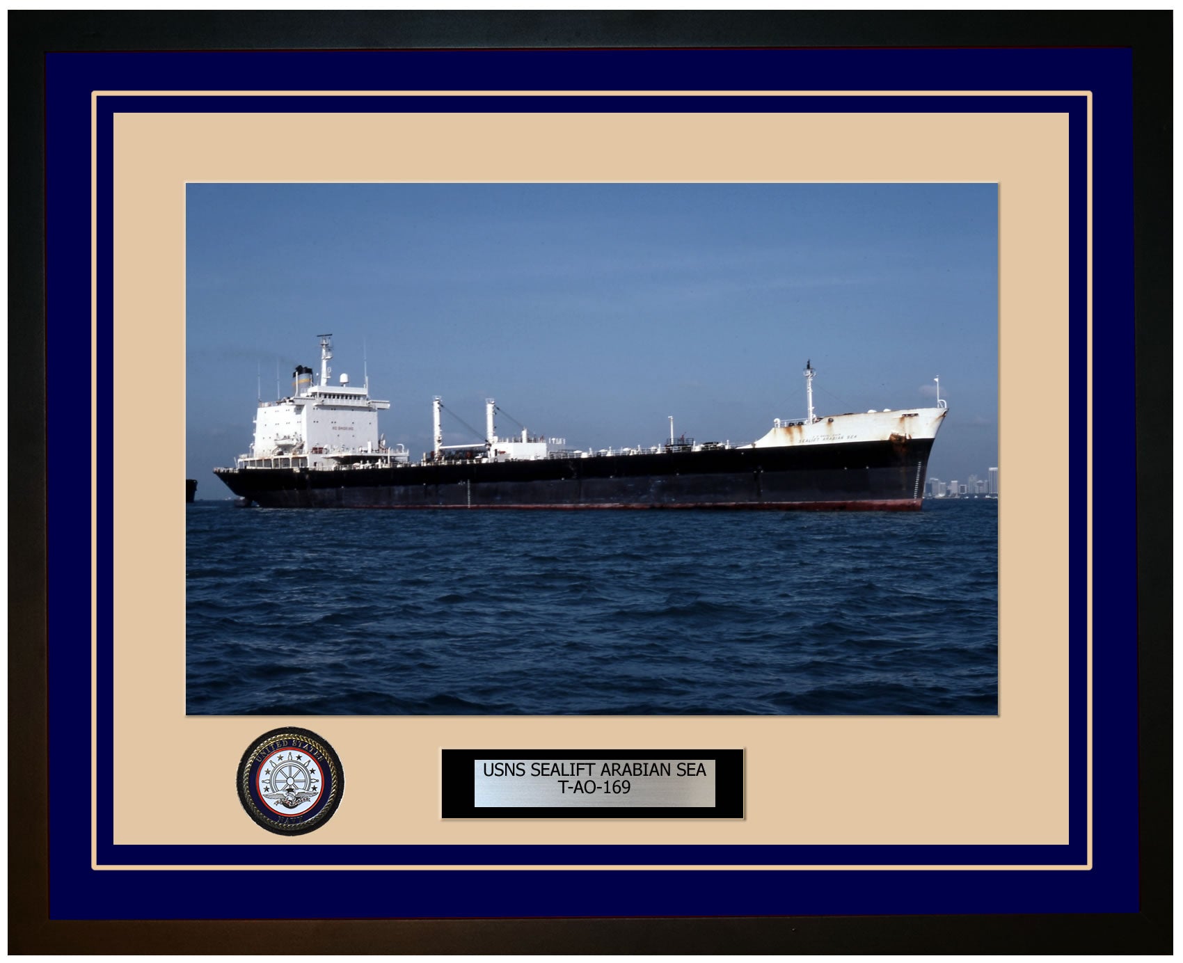 USS SEALIFT-ARABIAN-SEA T-AO-169 Framed Navy Ship Photo Blue