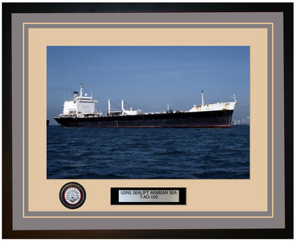 USS SEALIFT-ARABIAN-SEA T-AO-169 Framed Navy Ship Photo Grey