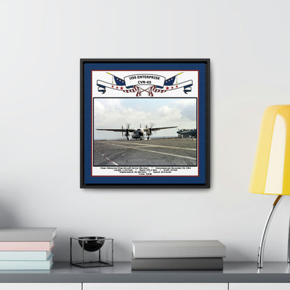 USS Enterprise CVN-65 Navy Floating Frame Photo Desk View