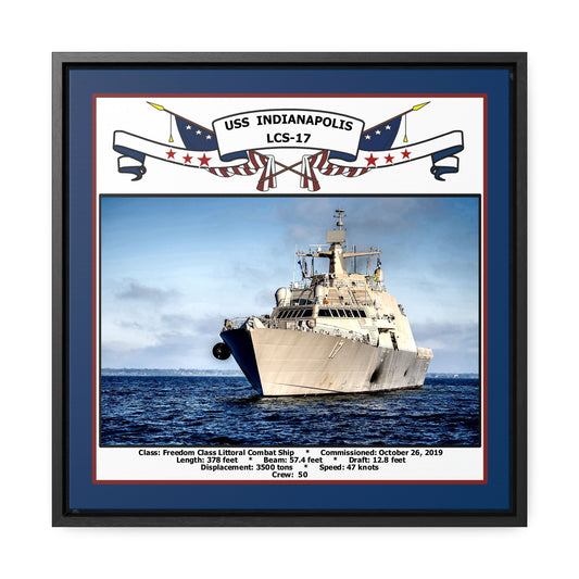 USS Indianapolis LCS-17 Navy Floating Frame Photo Front View
