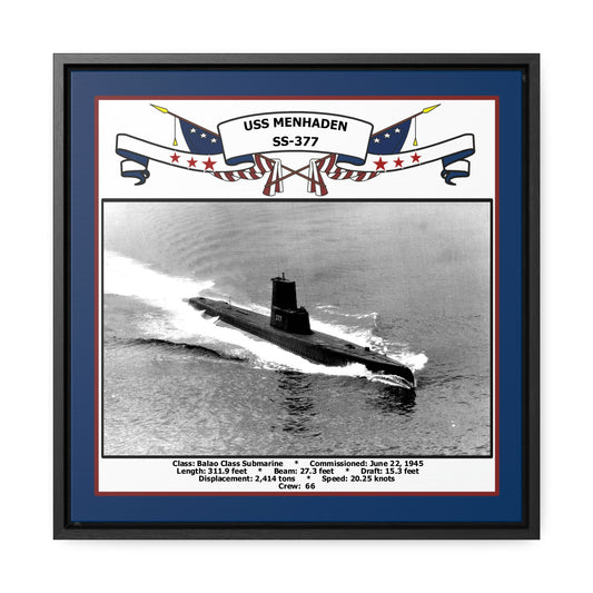 USS Menhaden SS-377 Navy Floating Frame Photo Front View
