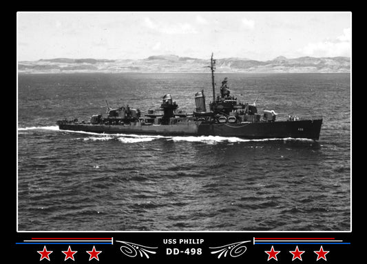 USS Philip DD-498 Canvas Photo Print