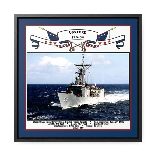 USS Ford FFG-54 Navy Floating Frame Photo Front View