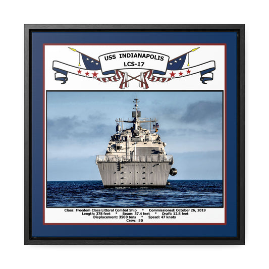 USS Indianapolis LCS-17 Navy Floating Frame Photo Front View