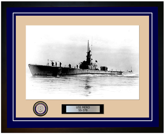USS Mero SS-378 Framed Navy Ship Photo Blue