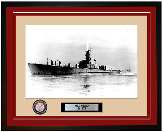 USS Mero SS-378 Framed Navy Ship Photo Burgundy