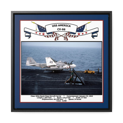 USS America CV-66 Navy Floating Frame Photo Front View