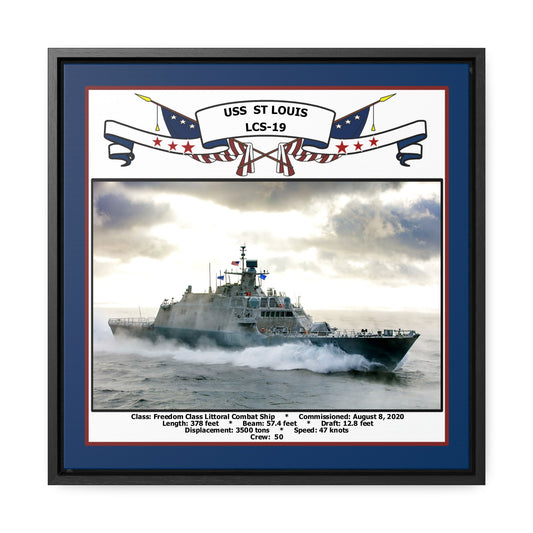 USS St Louis LCS-19 Navy Floating Frame Photo Front View