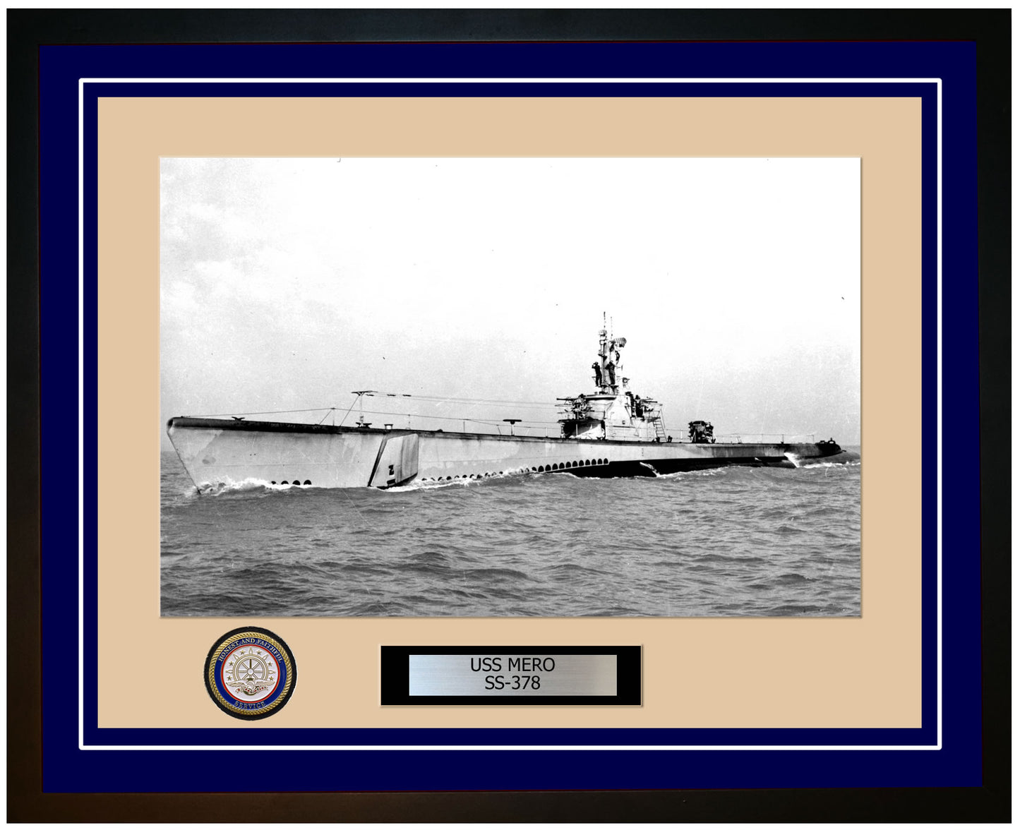 USS Mero SS-378 Framed Navy Ship Photo Blue