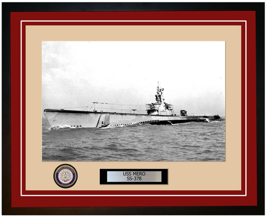 USS Mero SS-378 Framed Navy Ship Photo Burgundy