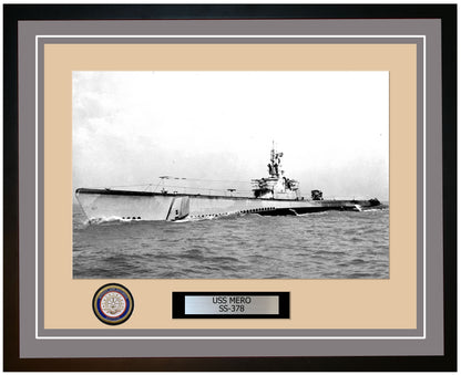 USS Mero SS-378 Framed Navy Ship Photo Grey