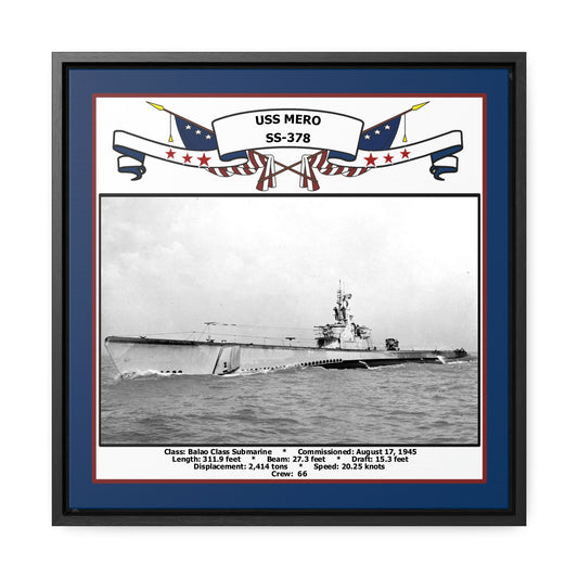 USS Mero SS-378 Navy Floating Frame Photo Front View
