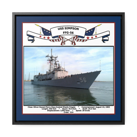 USS Simpson FFG-56 Navy Floating Frame Photo Front View