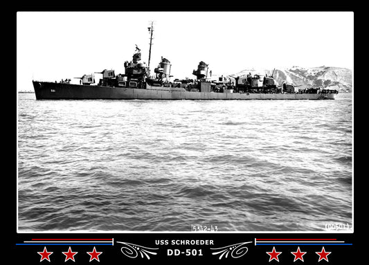 USS Schroeder DD-501 Canvas Photo Print