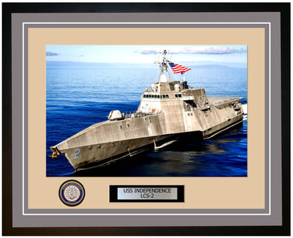 USS Independence LCS-2 Framed Navy Ship Photo Grey