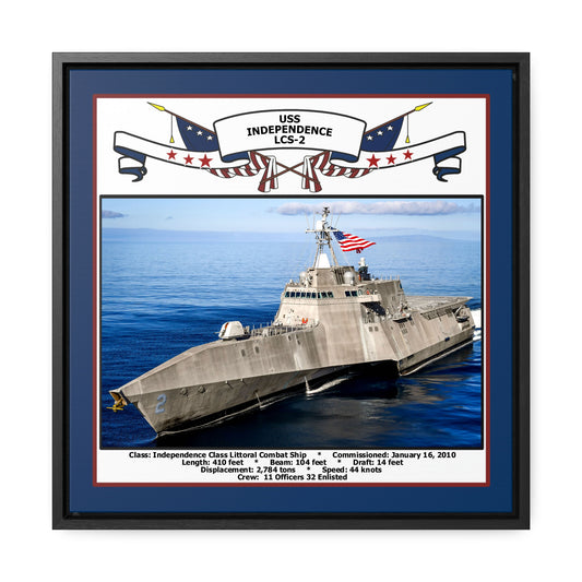 USS Independence LCS-2 Navy Floating Frame Photo Front View