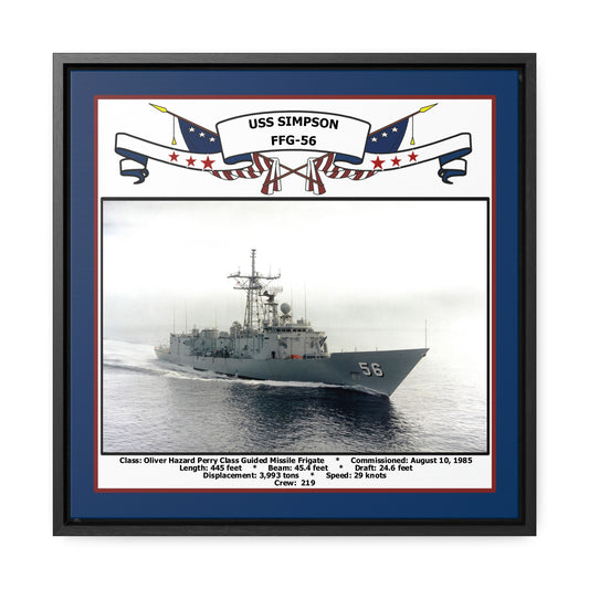 USS Simpson FFG-56 Navy Floating Frame Photo Front View