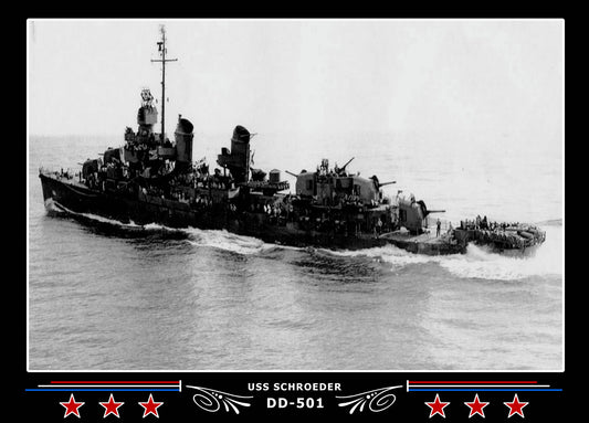 USS Schroeder DD-501 Canvas Photo Print