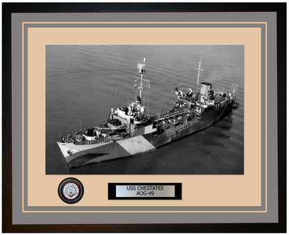 USS CHESTATEE AOG-49 Framed Navy Ship Photo Grey