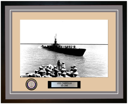 USS Cabrilla SS-288 Framed Navy Ship Photo Grey