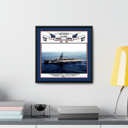 USS Sample FF-1048 Navy Floating Frame Photo Desk View
