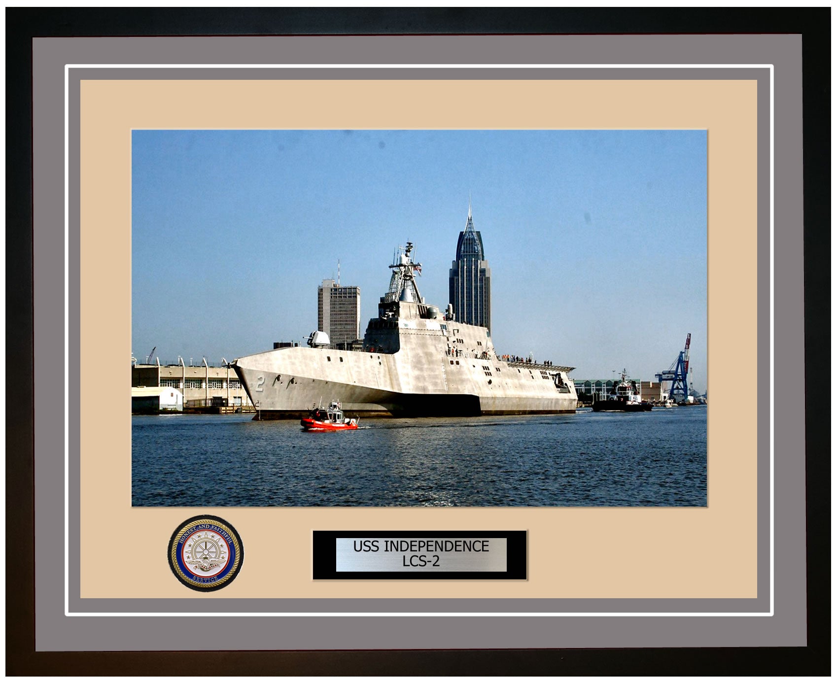 USS Independence LCS-2 Framed Navy Ship Photo Grey