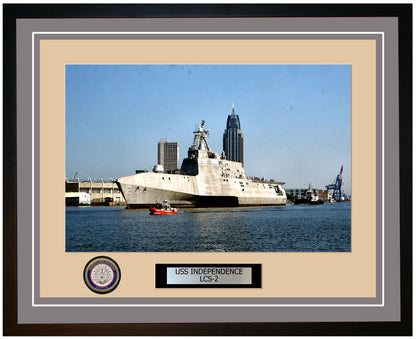 USS Independence LCS-2 Framed Navy Ship Photo Grey