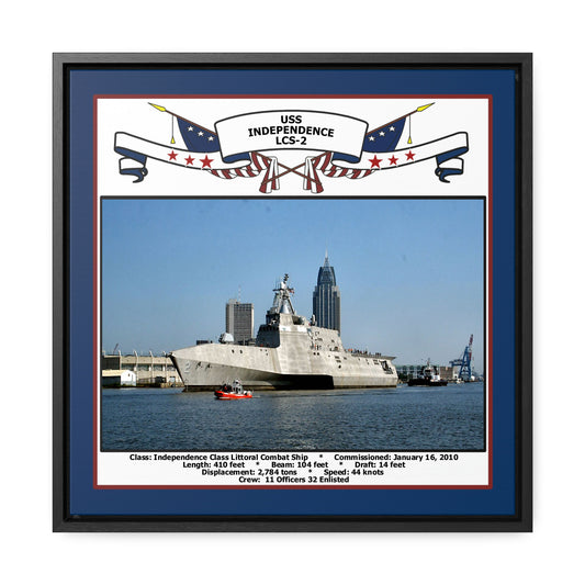 USS Independence LCS-2 Navy Floating Frame Photo Front View