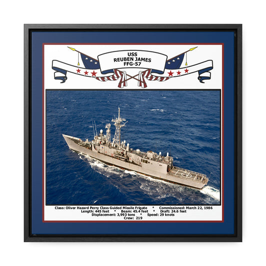 USS Reuben James FFG-57 Navy Floating Frame Photo Front View