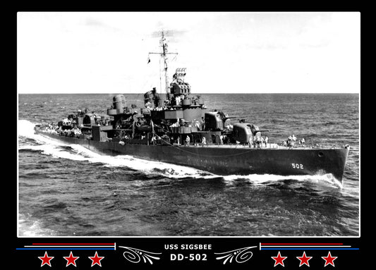 USS Sigsbee DD-502 Canvas Photo Print