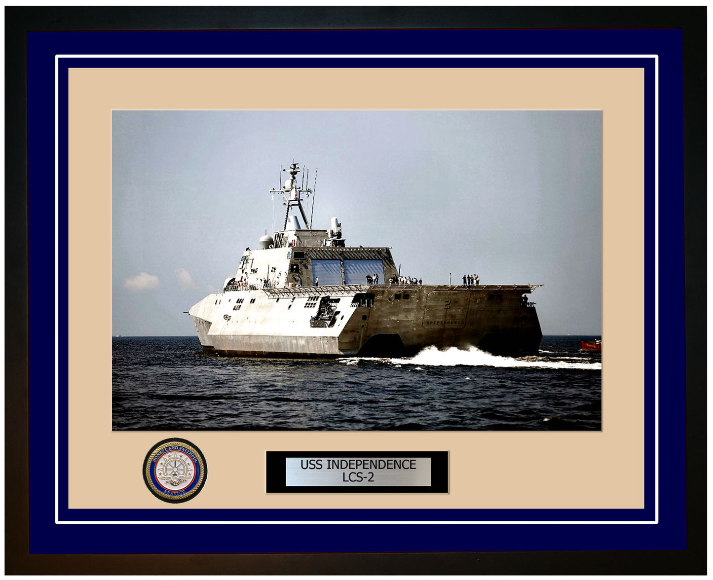 USS Independence LCS-2 Framed Navy Ship Photo Blue