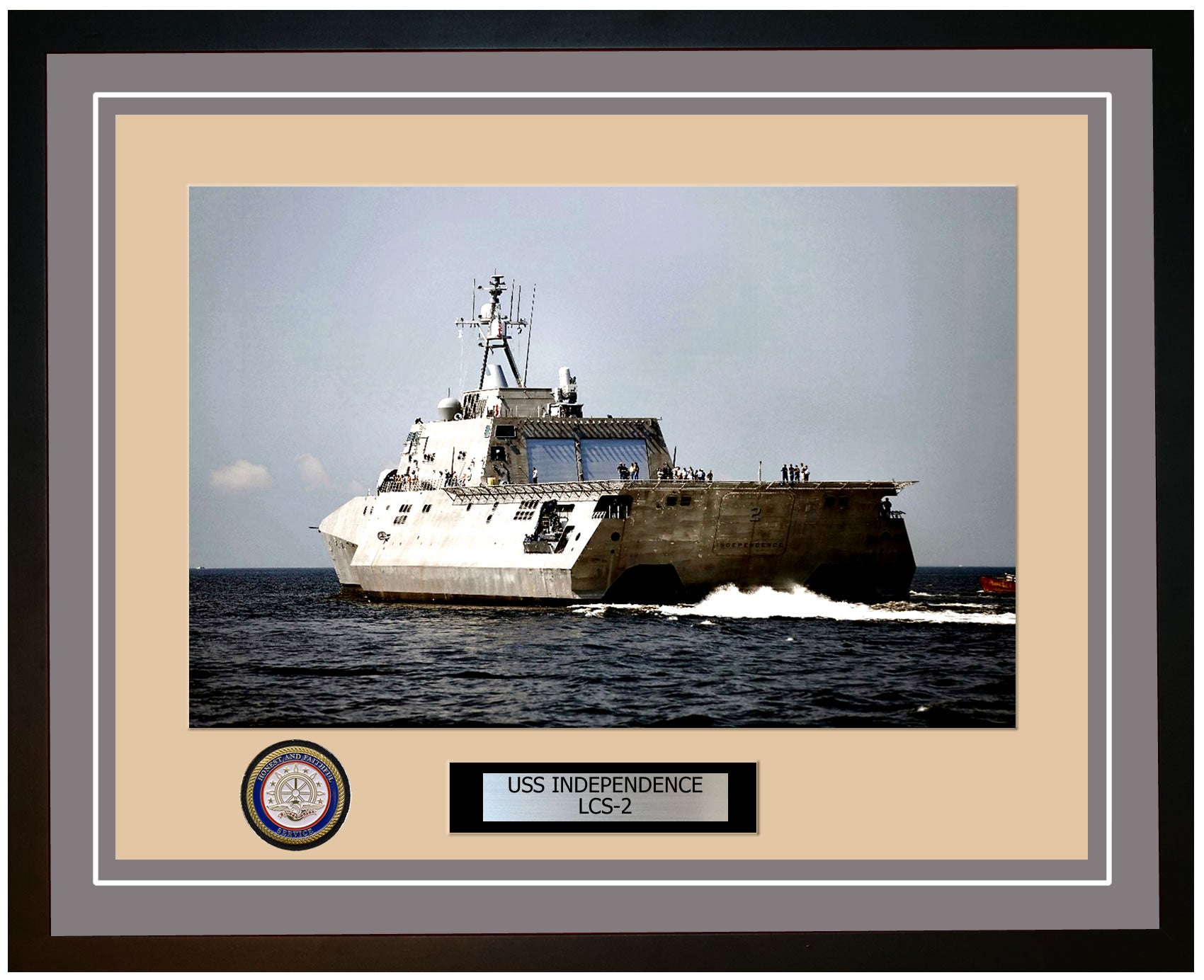 USS Independence LCS-2 Framed Navy Ship Photo Grey
