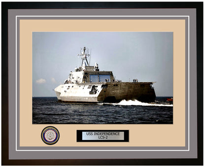 USS Independence LCS-2 Framed Navy Ship Photo Grey