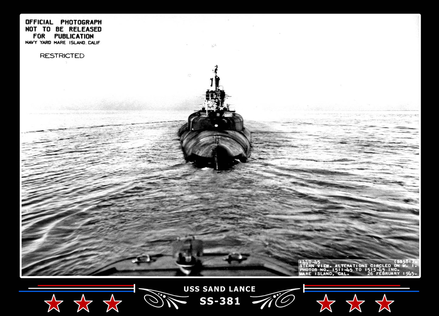 USS Sand Lance SS-381 Canvas Photo Print