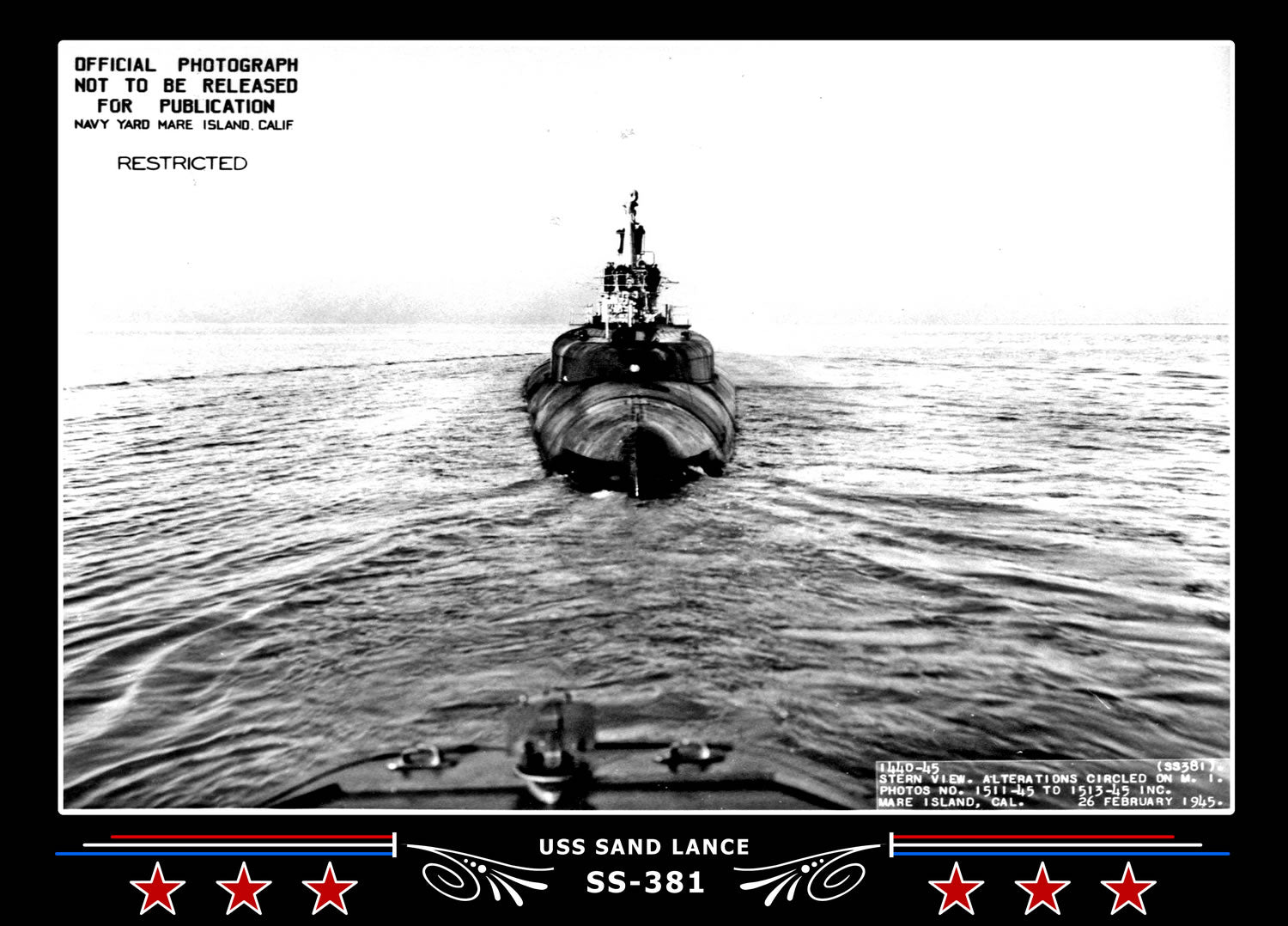 USS Sand Lance SS-381 Canvas Photo Print