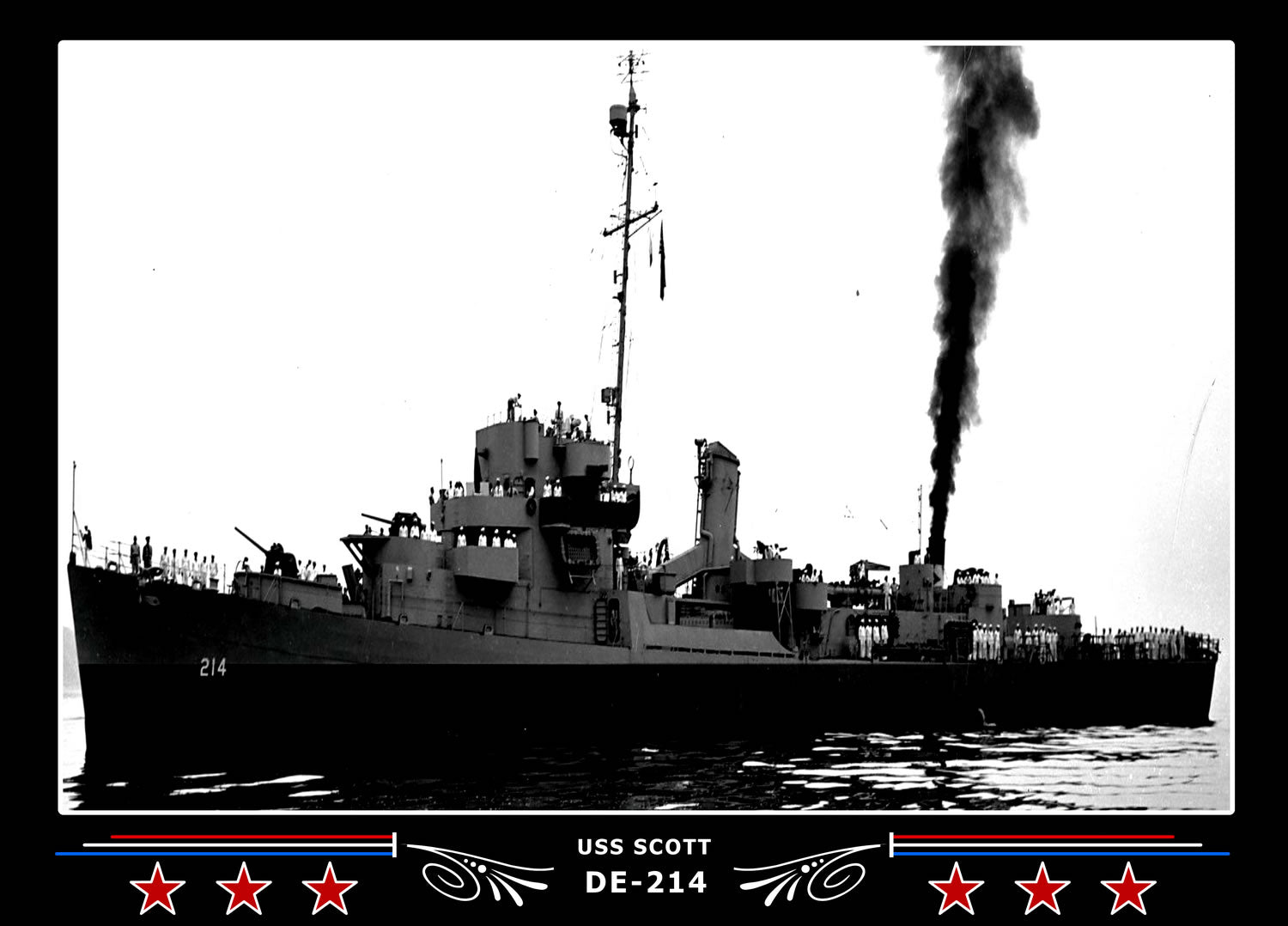 USS Scott DE-214 Canvas Photo Print