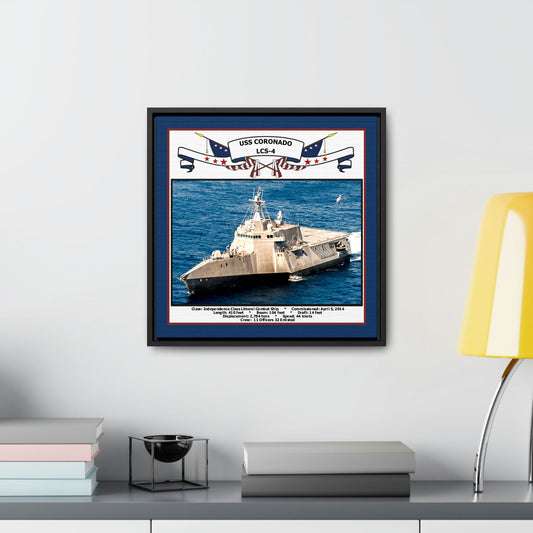 USS Coronado LCS-4 Navy Floating Frame Photo Desk View