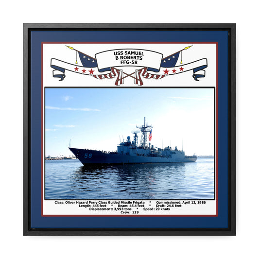 USS Samuel B Roberts FFG-58 Navy Floating Frame Photo Front View