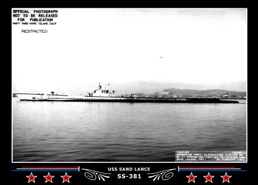 USS Sand Lance SS-381 Canvas Photo Print