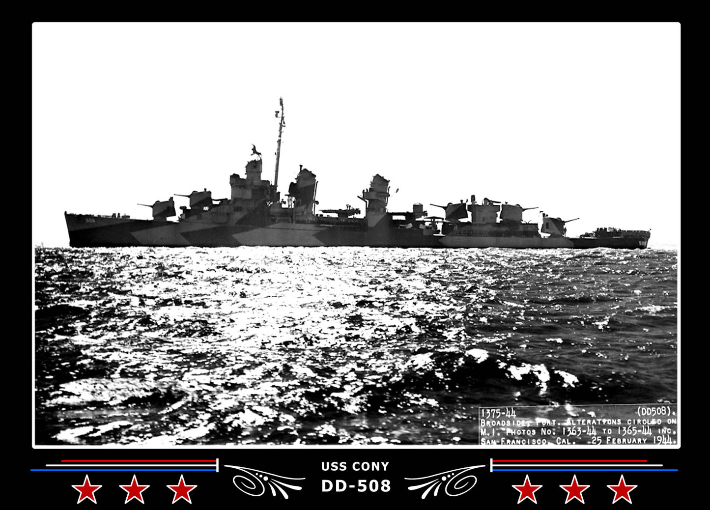 USS Cony DD-508 Canvas Photo Print