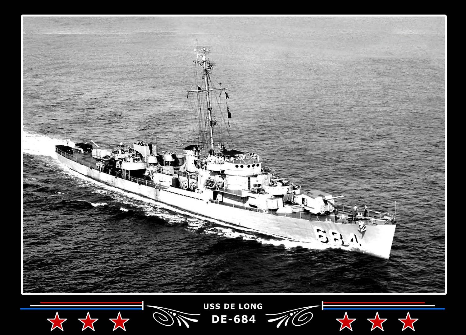 USS De Long DE-684 Canvas Photo Print