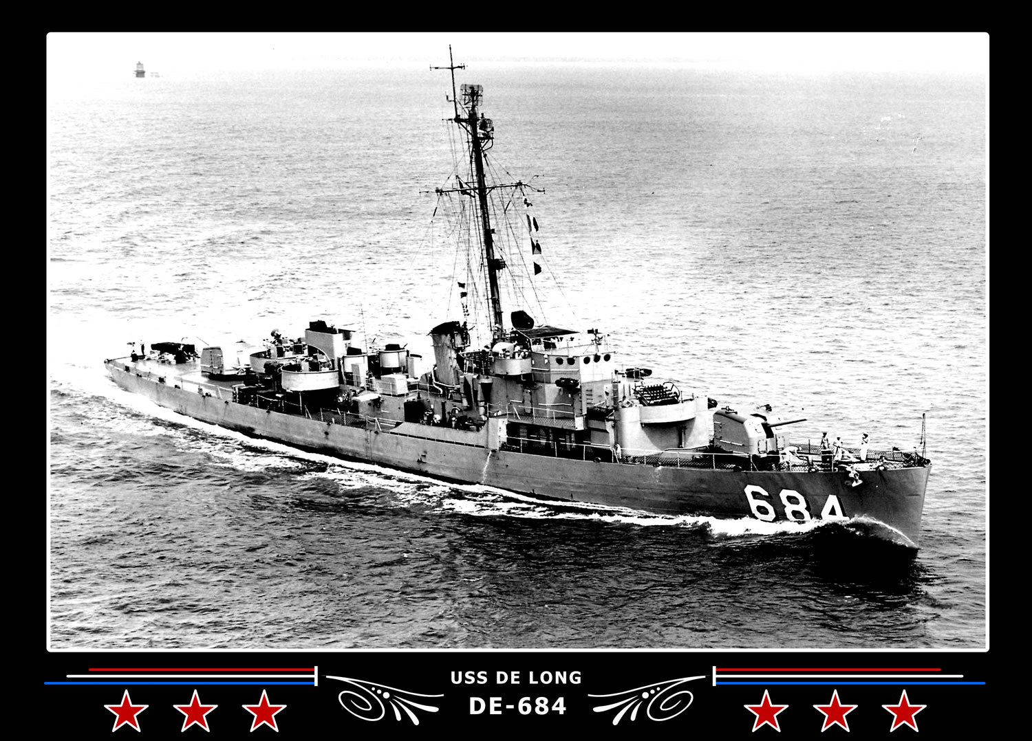 USS De Long DE-684 Canvas Photo Print