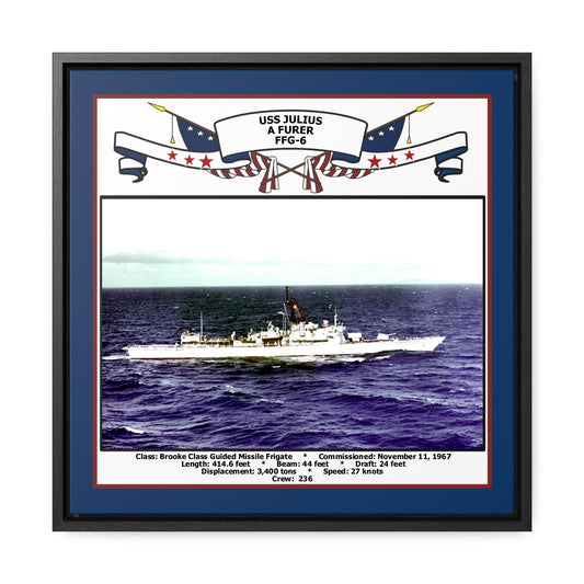 USS Julius A Furer FFG-6 Navy Floating Frame Photo Front View