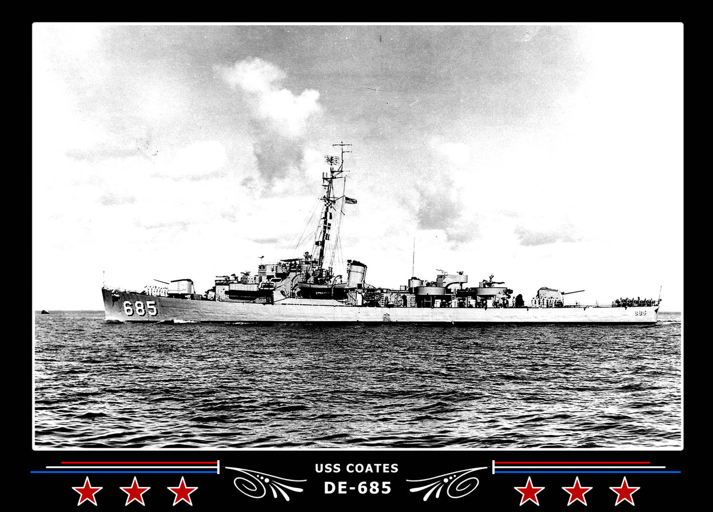 USS Coates DE-685 Canvas Photo Print