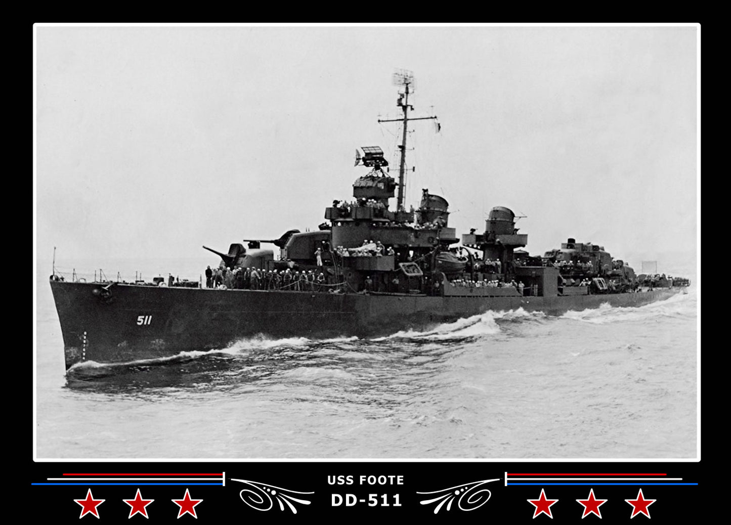 USS Foote DD-511 Canvas Photo Print