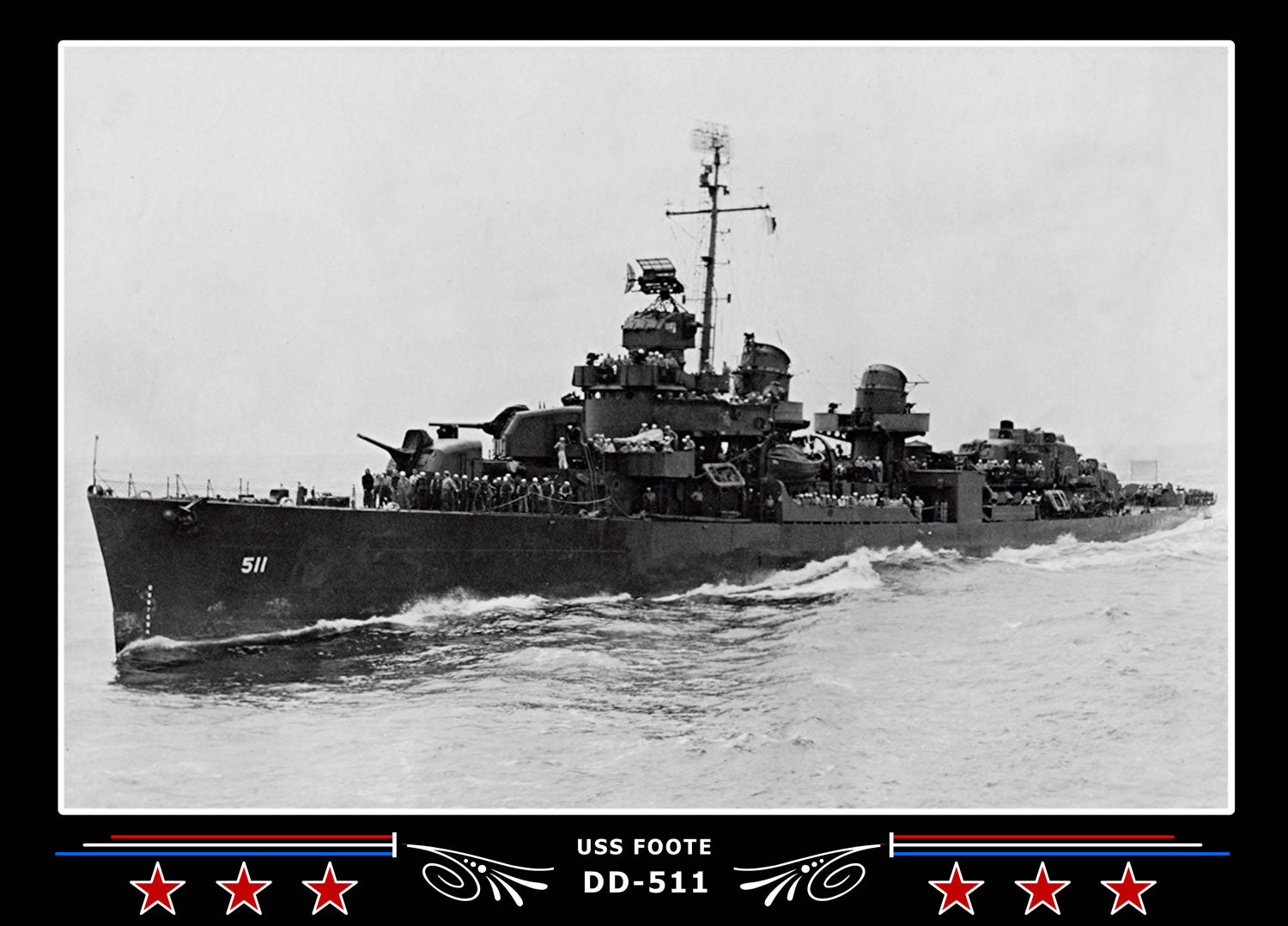 USS Foote DD-511 Canvas Photo Print