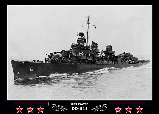 USS Foote DD-511 Canvas Photo Print