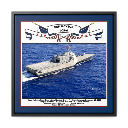USS Jackson LCS-6 Navy Floating Frame Photo Front View
