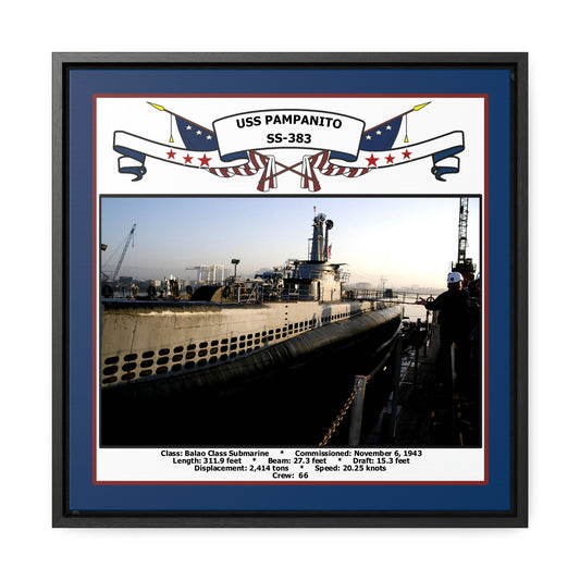 USS Pampanito SS-383 Navy Floating Frame Photo Front View