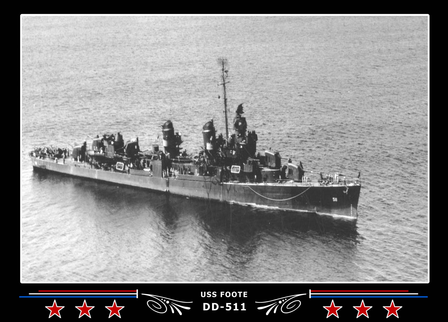 USS Foote DD-511 Canvas Photo Print